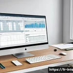 Home 14 인테리어 디자인 견적서 작성 요령 - A modern, professional office workspace showing a detailed, organized quotation document on a sleek ...